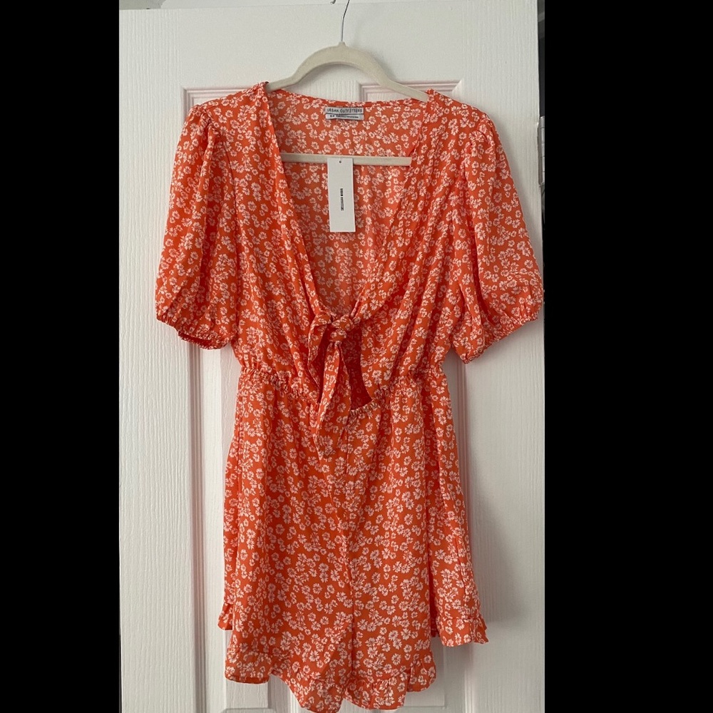 Urban Outfitters Taylor Tie-Front Printed Romper